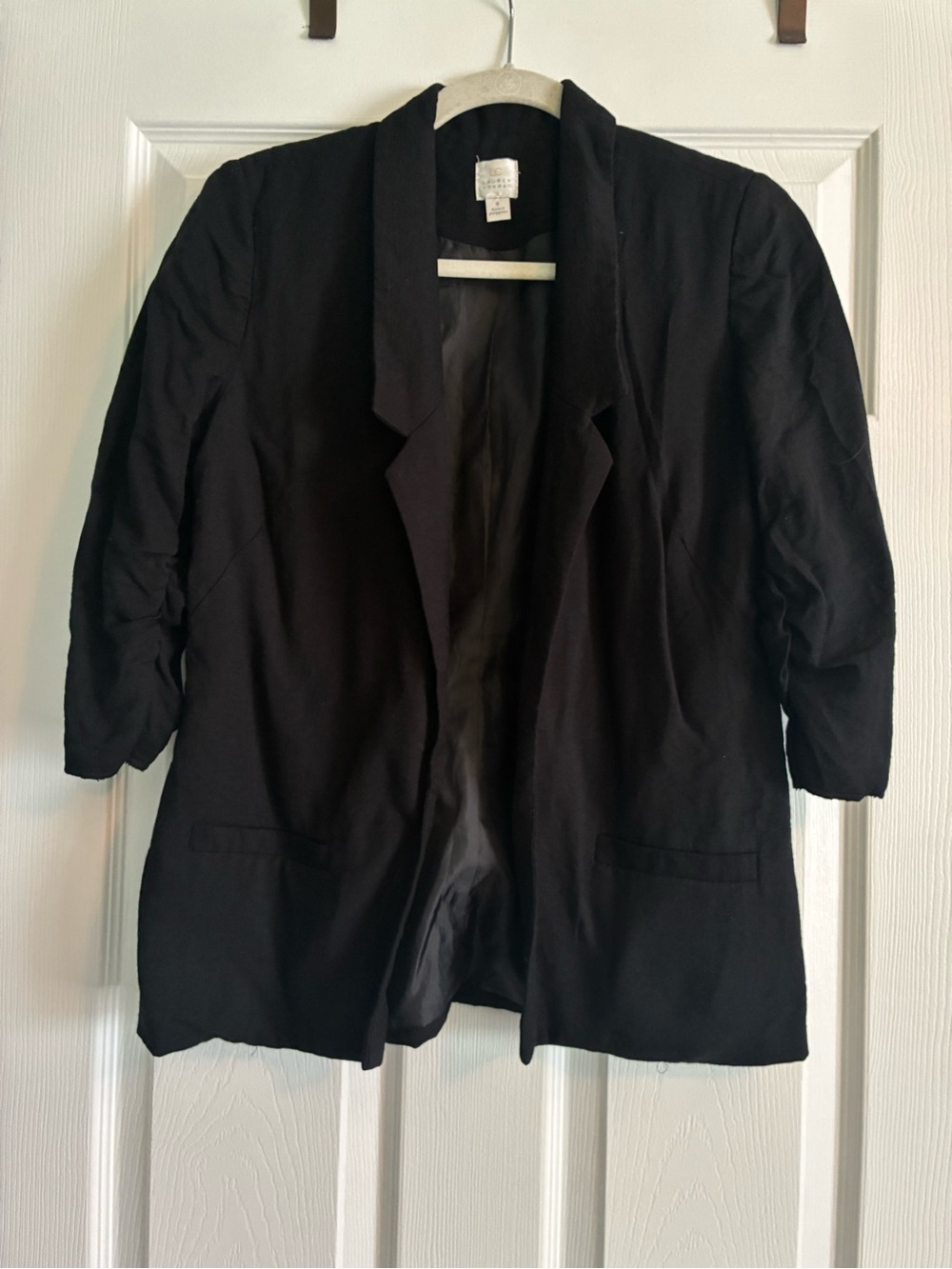 LC Lauren Conrad Black Open-Front Blazer